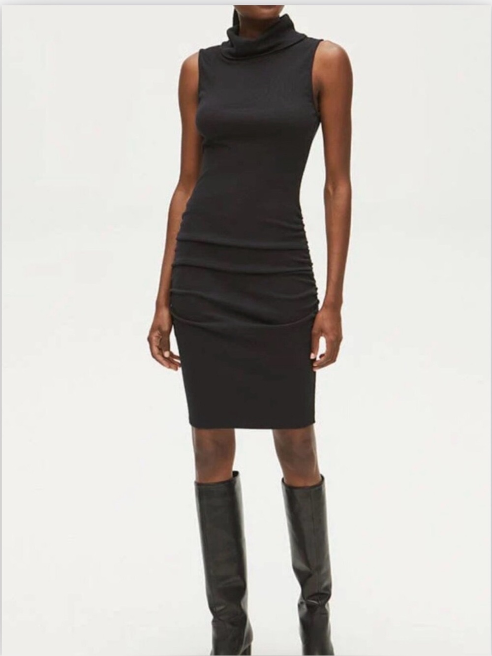 Michael Stars Forest Green sleeveless  Turtleneck Sheath Dress size M
